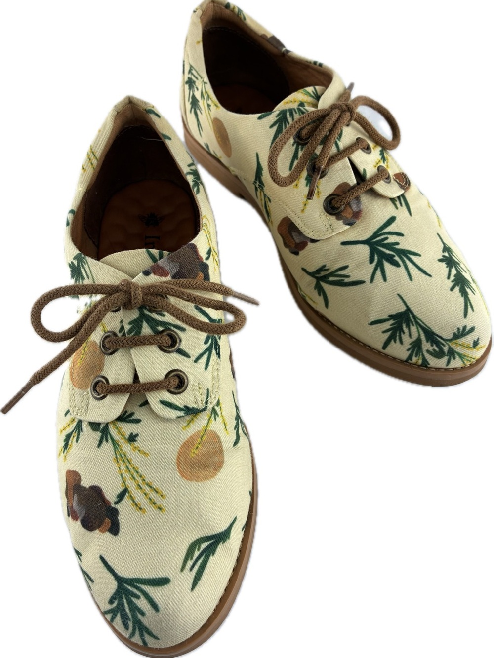 Insecta Aries Oxford Shoes Sz 7 Floral Canvas Vegan Comfort Cottagecore